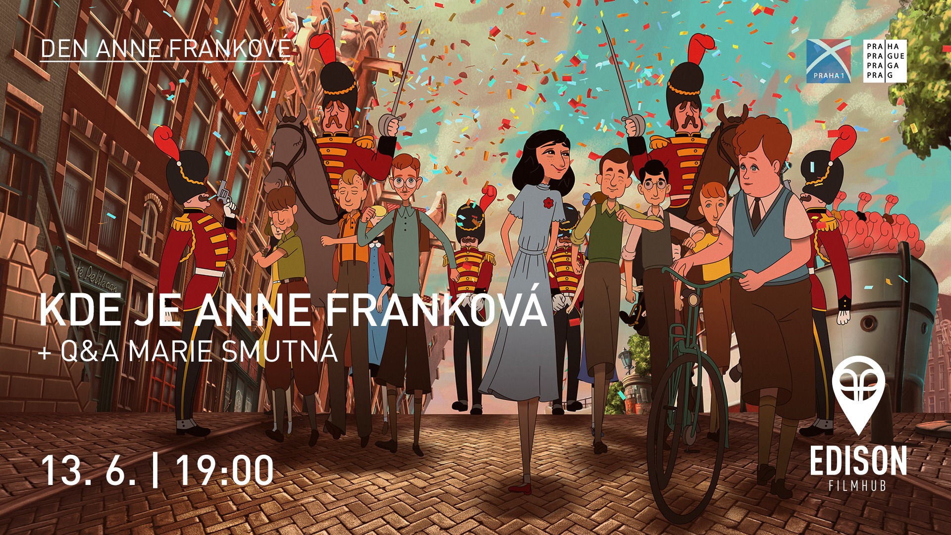 Den Anne Frankové- promítání filmu Kde je Anne Franková + diskuse s Marií Smutnou